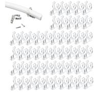 Supporto per clip per luci a corda LED da 50 pezzi con 100 viti Clip di montaggio per luci a corda per PC trasparenti invisibili per natalizie da esterno, strisce LED per feste, terrazze, m