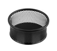 Supporto per clip per raccoglitore, 9 x 3,5 cm, organizer rotondo impilabile in rete, dispenser per graffette, da scrivania neri, forniture per studio, ufficio, casa, scuola, vassoio di