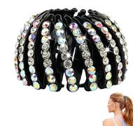 Supporto per coda di cavallo con strass - Mollette estensibili a forma di - Clip per capelli estensibile Headwear Barrette Styling per donna
