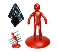 Supporto per coltelli a forma di umano, supporto da appoggio, contiene 5 | Creativo design umanoide figura, salvaspazio da bancone, viene fornito con un panno di pulizia con motivo teschio come