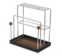 Supporto per coltelli da cucina in legno, organizer per tagliere, in acciaio inox, per posate, per controsoffitto domestico