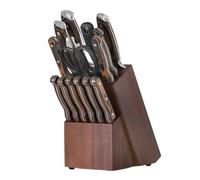 Supporto per coltelli, organizer in legno con 14 fessure, blocco di legno per coltelli, per affilare le sul piano di lavoro della cucina, casa, pasti, preparazione dei pasti, appartamento