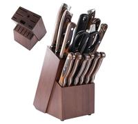 Supporto per coltelli | Organizzatore in legno con 14 fessure,Blocco in legno per coltelli - per cucina preparazione pasto affilatura su piano di lavoro casa appartamento