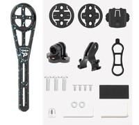 Supporto per computer da bici e supporto per luce in lega di alluminio resistente per stabilità (nero blu)