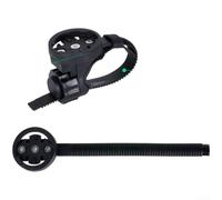 Supporto per computer da bici per dispositivi Garmin e Action Cam, staffa regolabile in nylon per manubrio con cuscinetti protettivi per barre da 19 mm a 35 mm, nero (C)