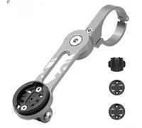 Supporto per computer da bicicletta in lega di alluminio girevole a 360° con 3 basi intercambiabili, compatibile con ciclocomputer e action camera - Rosso (grigio)