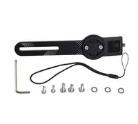 Supporto per computer da bicicletta in lega di alluminio per Garmin, staffa leggera per faro con vestibilità sicura per manubrio o attacco, nero (tipo manubrio)