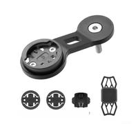 Supporto per computer da bicicletta, in lega di alluminio, staffa per tachimetro da bicicletta, con supporto per telefono in silicone per Garmin, Bryton, Catye, bici da strada e mountain bike (B-nero)