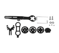Supporto per computer e luce per Garmin Bryton per Wahoo per Cateye, staffa in lega di alluminio con supporto regolabile per mountain bike da strada, nero (B)