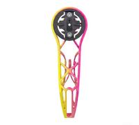 Supporto per computer GPS per bicicletta in metallo leggero per Garmin Edge per wahoo Bolt - Adattatore per attacco anteriore 12 cm (giallo-rosa)
