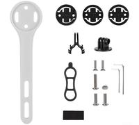 Supporto per computer per bici da strada, prolunga in nylon per manubrio con 3 basi adattatrici, compatibile con dispositivi Garmin per Wahoo (bianco)