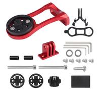 Supporto per Computer per Bicicletta, Alu Supporto Manubrio Bici Per Garmin Edge, Compatibile con Garmin Edge, Wahoo Elemnt, Bryton, Cateye, GoPro Camera e Lampada (Rosso)