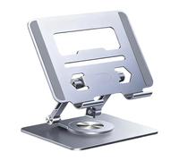 Supporto per computer portatile, in lega di alluminio, girevole a 360°, per casa, ufficio, università, appartamento, scuola, smartphone, notebook, tablet, videoconferenze