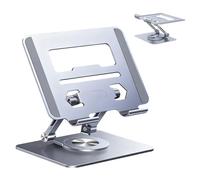 Supporto per computer portatile, in lega di alluminio, girevole a 360° , supporto da scrivania per computer, notebook, tablet, smartphone, casa, ufficio, università, dormitorio, scuola, viaggi e live