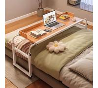 Supporto per computer portatile, scrivania regolabile da 115 a 210 cm, tavolo medico mobile con ruote, design elastico per mangiare, leggere, lavorare (colore: legno)