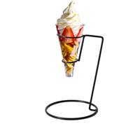 Supporto per cono di cialda - Espositore decorativo in ghisa, scaffale commerciale a 18 slot per gelateria negozio di dolciumi | Porta organizer in stile antico di lunga durata per bancone cucina past