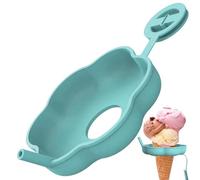 Supporto per cono in silicone, riutilizzabile, per raccogliere il , con cannuccia, per ragazzi e ragazze, per le calde giornate estive, dessert, yogurt, congelatore