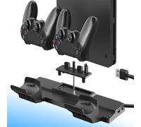 Supporto per console di gioco con docking station 6 in 1, la stazione di ricarica verticale per PS4 offre personalizzazione e design salvaspazio