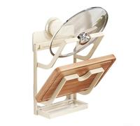 Supporto per coperchio da parete con vassoio di scarico per organizzare i coperchi delle pentole in modo efficiente e aumentare lo spazio della cucina in un design compatto e pratico (bianco S)