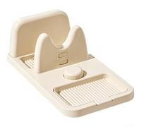 Supporto per coperchio della padella, supporto regolabile per coperchio della pentola con forte base a ventosa, organizer da cucina bianco crema con vassoio antigoccia, stabile da bancone per coperchi