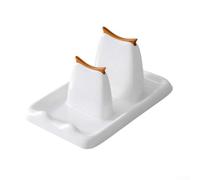 Supporto per coperchio e cucchiaio a forma di gufo bianco per piano cottura, organizer per utensili da cucina con base in silicone antiscivolo, scanalature profonde per catturare le gocciolamenti