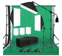 Supporto per cornice per sfondo fotografico Kit di illuminazione Softbox Accessori per attrezzature per studio fotografico con sfondo da 3 pezzi e supporto per treppiede