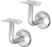 Supporto per corrimano, 2 pezzi, in acciaio inox, per corrimano, per ringhiere delle scale, in legno con rosetta di copertura