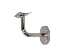 Supporto per corrimano a parete per scale interne (supporto curvo) | Effetto cromo satinato, si abbina a un arredamento moderno, coordinato con binari in legno di pino rovere, design elegante