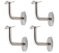 Supporto per corrimano, supporto per corrimano in acciaio inox, attacco per corrimano, per ringhiere supporto a parete in legno con rosone di copertura (4 pezzi)