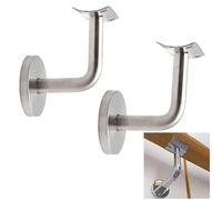 Supporto per corrimano, supporto per corrimano in acciaio inox, attacco per corrimano, per ringhiere supporto a parete in legno con rosone di copertura (2 pezzi)