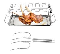 Supporto per Cosce di Pollo da BBQ | Supporto per Ossibuchi con Forchetta per | Griglia in Acciaio Inox per Campeggio, Giardino, Picnic, Eventi All'Aperto E Accessori BBQ