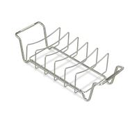 Supporto per costine 2 in 1, porta costolette, rib rack in acciaio, cestello bbq