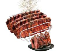 Supporto per costolette - Griglia per arrosti in acciaio al carbonio, accessorio per griglia per barbecue verticale, per cottura per bistecche resistente, hardware per la preparazione della cuc