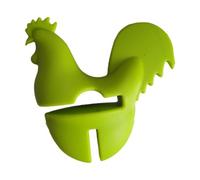 Supporto per cucchiaio con clip per pentola, poggia utensili da cucina, anti-fuoriuscita, a forma di gallo, design con presa sicura, ideale per cucinare e cuocere salse, 8 x 8 cm