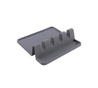 Supporto per cucchiaio da cucina in silicone per mestolo, spatola, pinze, forchetta, resistente al calore, senza BPA, grigio, confezione da 1