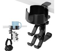 Supporto per cuffie 4 in 1, girevole a 360°, supporto da scrivania più grande con gancio regolabile per cuffie, organizer da scrivania con morsetto per accessori per PC da gioco