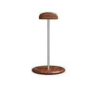 Supporto per cuffie con piattaforma in noce massiccio e staffa in alluminio tagliato con precisione per una conservazione sicura e organizzata