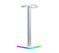 Supporto per cuffie da scrivania illuminato RGB, supporto per cuffie da gioco con luce ambientale, supporto per display per Internet Cafe (M6 bianco)
