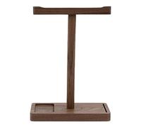 Supporto per cuffie da scrivania - Supporto per auricolari doppio in legno, Organizzatore di auricolari in noce nero | Supporto per cuffie rustico compatibile con la maggior parte dei caschi