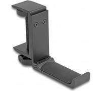 Supporto per cuffie Delock regolabile per montaggio su tavolo in alluminio nero NEW