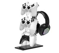 Supporto per cuffie per console di da scrivania | Espositore verticale a 3 ripiani per giochi di intrattenimento, soggiorno, camera da letto, scrivania, ufficio