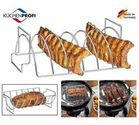 SUPPORTO PER CUOCERE COSTINE DI CARNE E ARROSTO PER BARBECUE IN ACCIAIO INOX