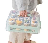 Supporto per cupcake | supporto per cupcake con manico | 2 TIGER Box per cupcake | 24 conti porta dessert | scomparti regolabili per muffin, biscotti, torte, matrimonio, compleanno, cristo