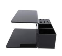 Supporto per cuscino per extension ciglia in acrilico, ripiano organizer con scatola portaoggetti, supporto per cuscino per innesto ciglia professionale per saloni e scuole di (Nera)