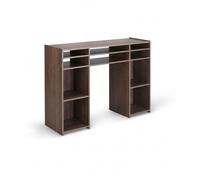 Supporto per deck Zomo Vegas - Tavolo da DJ 130 x 40 x 97 cm - Noce - MDF - 2 ripiani con rack da 19 pollici e vano porta vinili - Spazio per 2 deck e un mixer