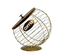 Supporto per di Caffè - 21 x 20 cm Scaffale per Caffè con Capacità | Cesto portaoggetti per borse da caffè in metallo | ?offee Pod Station per panca Soggiorno Party Bar Frutta Pera Snack,