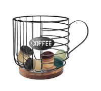 Supporto per di caffè: mensola di stoccaggio a forma di Đe legno D́e ferro, supporto Dęe resistente per di caffè, cestino organizer per il piano di lavoro, accessorio Đé Decor