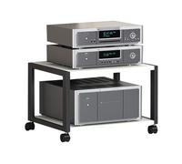 Supporto per diffusori Hi-Fi, Mobile per diffusori Hi-Fi con Ruote, Supporto per diffusori a Torre, Rack per apparecchiature, Mobile per diffusori Moderno in Bianco e Nero, Supporto per Diff