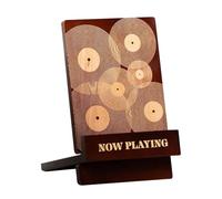 Supporto per dischi con elegante design inciso | Supporto per registri, espositore per libri, decorazione moderna per la casa, porta giornali, oggetti di scena per fotografie