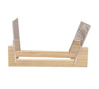 Supporto per dischi in vinile con estremità in acrilico trasparente e base in legno massello, espositore per LP di grande capacità, per audiofili e DJ, 34 x 18 x 18,5 cm